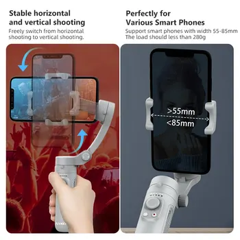 HQ3 3-Achsen-Kardanstabilisator für Smartphones - Faltbarer Handheld-Telefon-Videoaufzeichnungs-Vlog-Anti-Shake-Stabilisator für iPhone und Android
