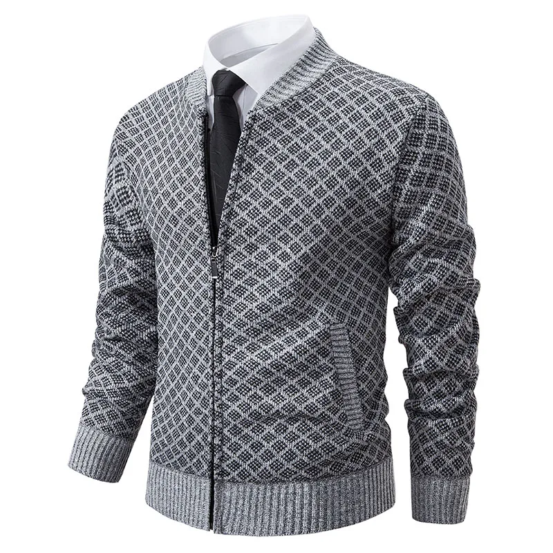 Autumn and Spring Sweaters Men's Cardigans with Zippers V-neck Jackets Y2K Sportswear Winter Men's Cold Coats Knitted Sweaters 2