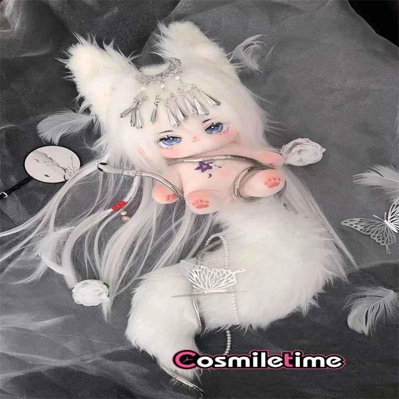 

Игрушечная плюшевая кукла Wang Yue, белый кролик-монстр, 20 см