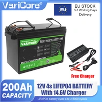 Batterie LiFePO4 12V 24V 100Ah 180Ah 200Ah 340Ah avec protection BMS pour camping-cars, voiturettes de golf, véhicules tout-terrain, systèmes solaires et éoliens, avec chargeur - Stock UE 3