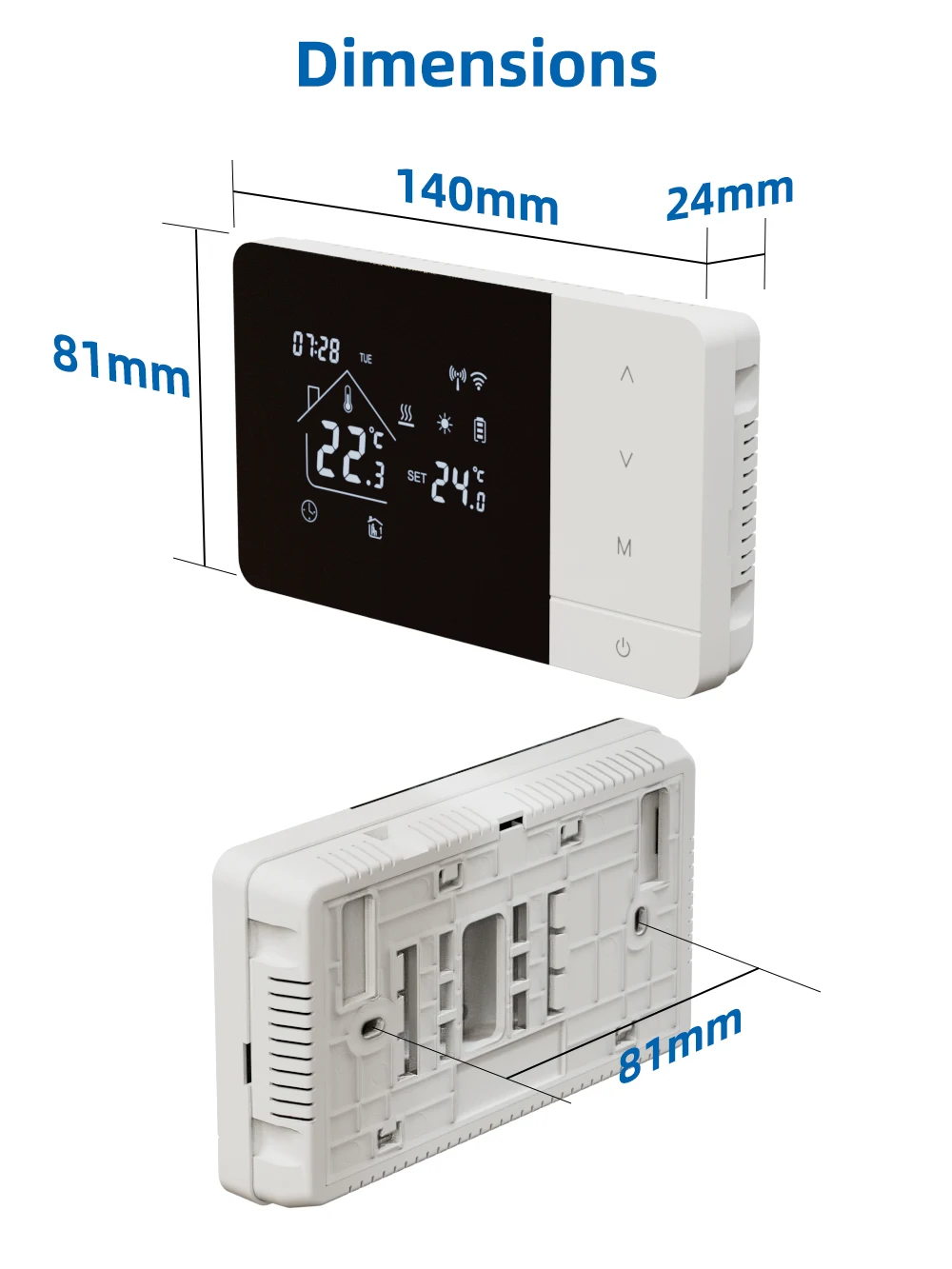 Smart WiFi Heating/Cooling Thermostat For Gas Boiler Low Power Battery Temperatu