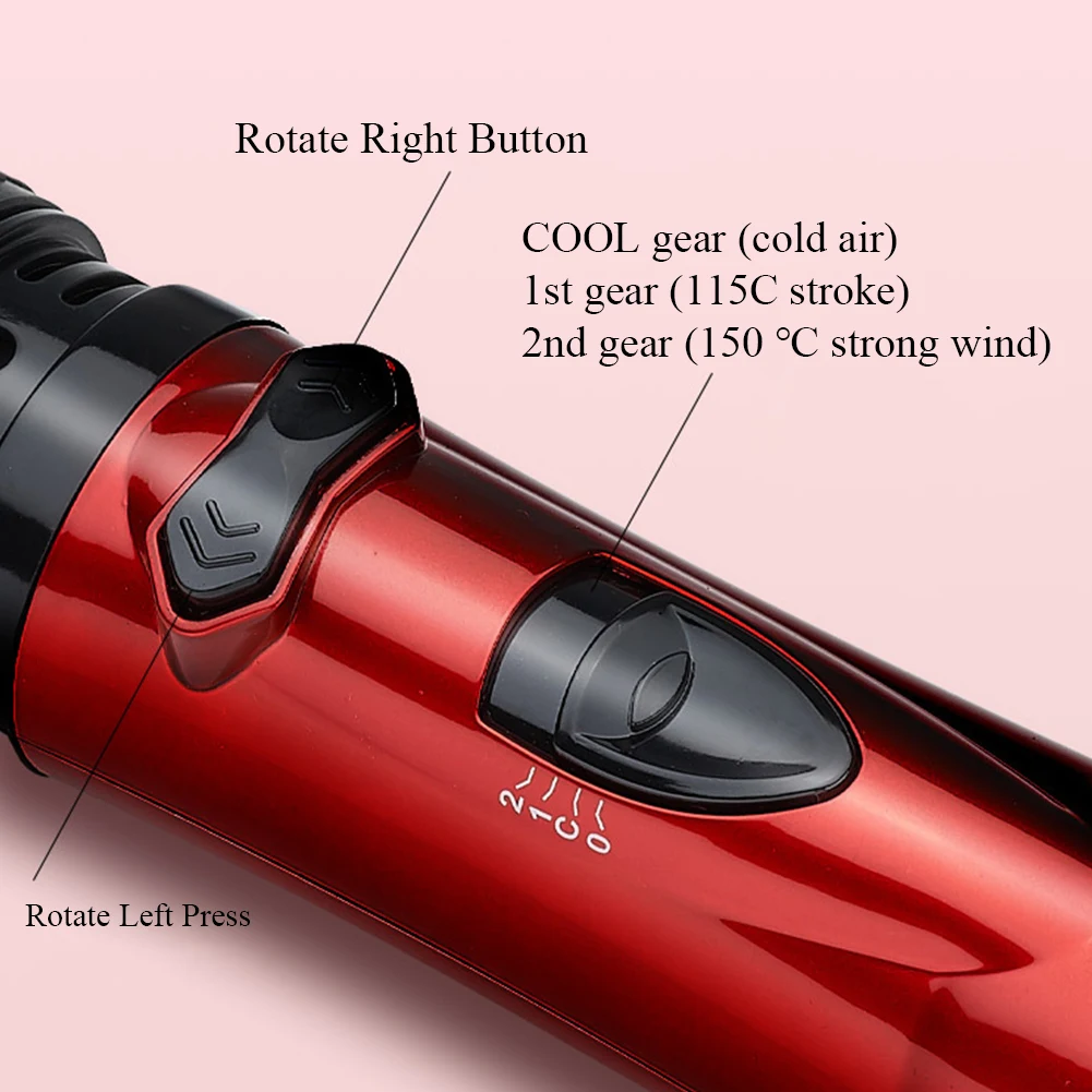 Hair Styler 3 in 1 Rotating Electric Hair Straightener Brush Curler Dryer Brush Hot Air Comb Negative Ion EU/US