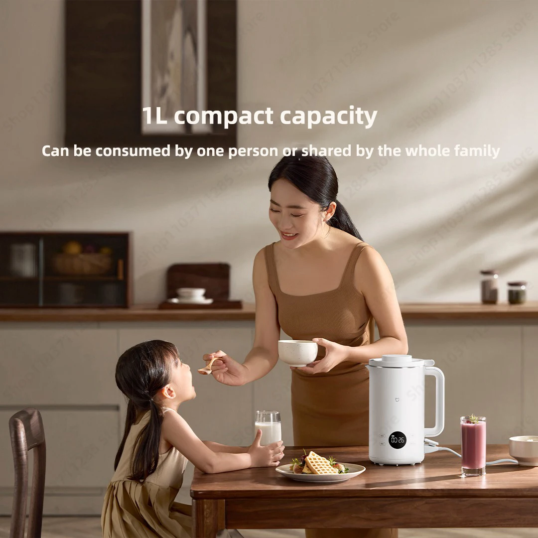 Xiaomi Mijia Soymilk Maker 1L LED Large Screen 12 Hours Appointment 3 professional whipping technologies 6 hot cold drink menus soymilk maker