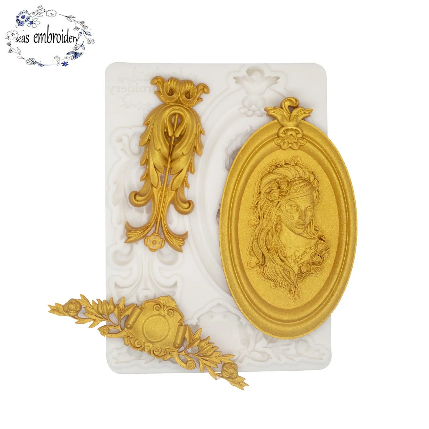 

Photo Frame Baroque Fondant Molds Scroll Border Lace Silicone Molds Curlicues Gum Cake Decorating Sugar Craft Polymer Clay