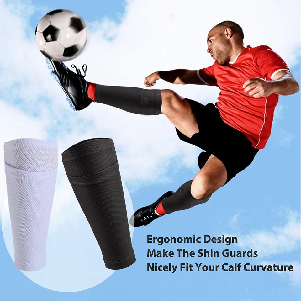 1Pair Soccer Football Shin Guard Teens Socks Pads Support Professional Shields Legging Shinguards Sleeves For Adult Teens Child
