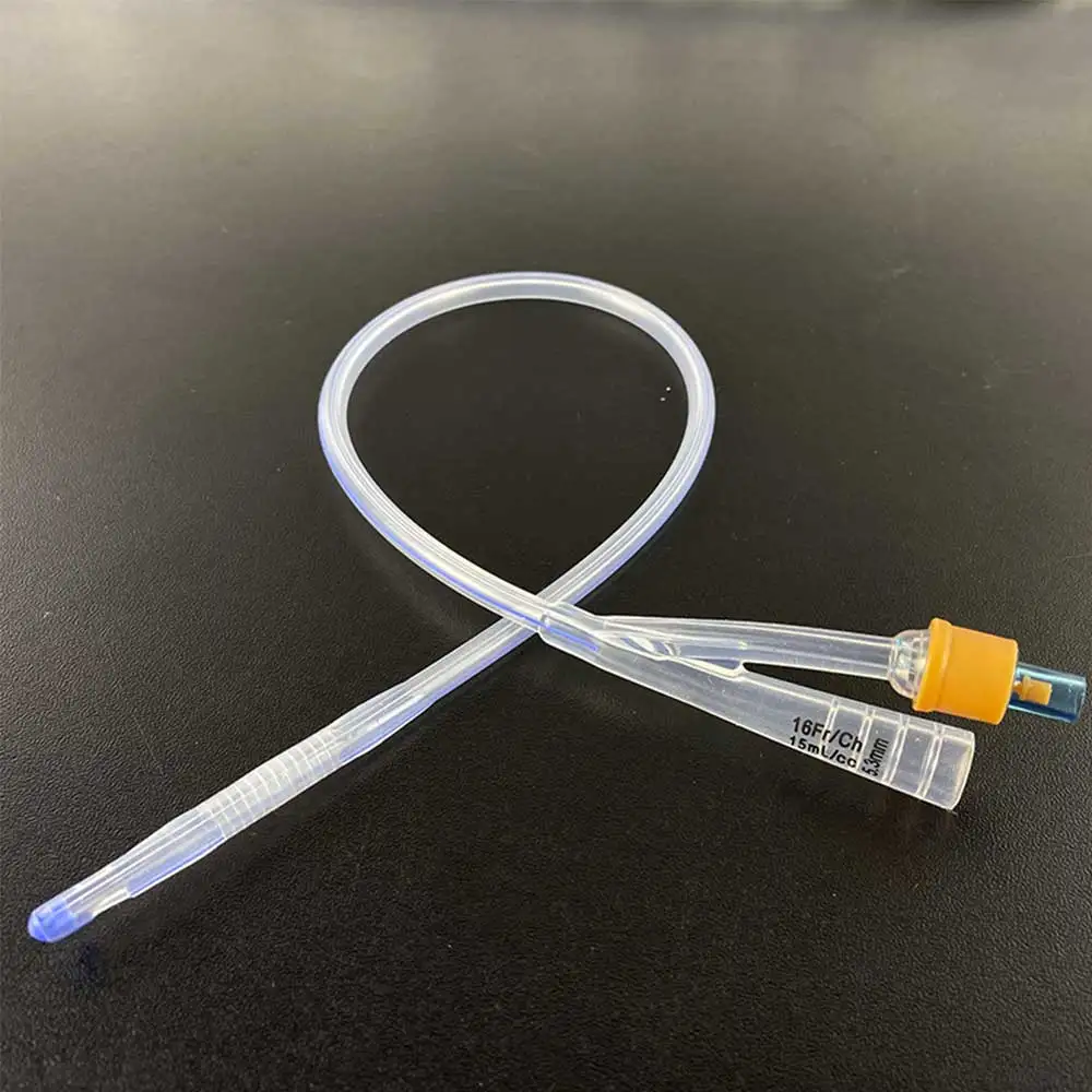 Medical Disposable Silicone Urinary Catheter 2 Way Silicone Foley Balloon Catheter for Men Women 12/14/16/18/20/22Fr 1Pc Urinary Catheter