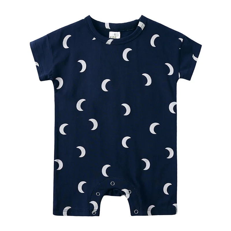 Ropa de verano para bebé de estilo europeo y americano, peleles cortos estampados Unisex de 0 a 2 años, mono para niña recién nacida, niño infantil de una pieza