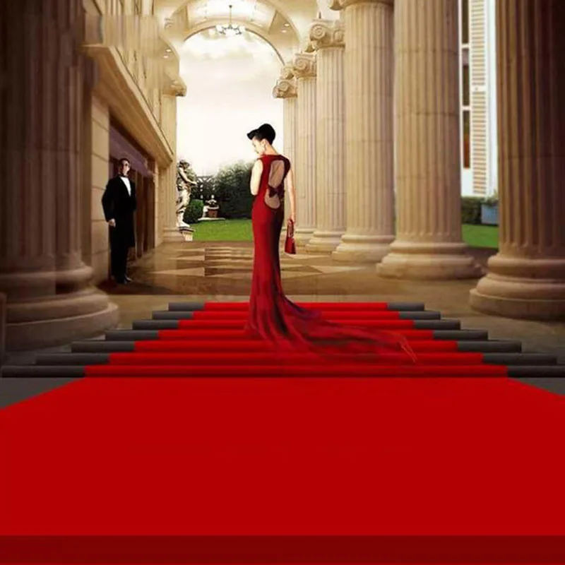 Red Carpet Wedding Press Conference Stage Stairs Wedding Graduation Ceremony Outdoor Corridor Running Carpet
