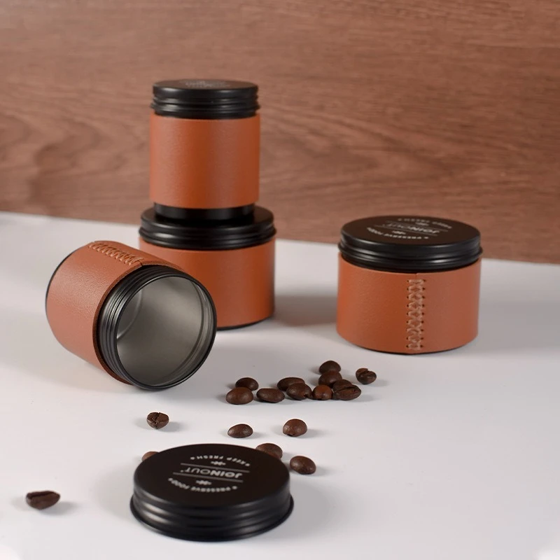 Portable Mini Coffee Bean Storage jar Aluminum Alloy Coffee Powder Sealed Tank Outdoor camping bean Tea Storage Container