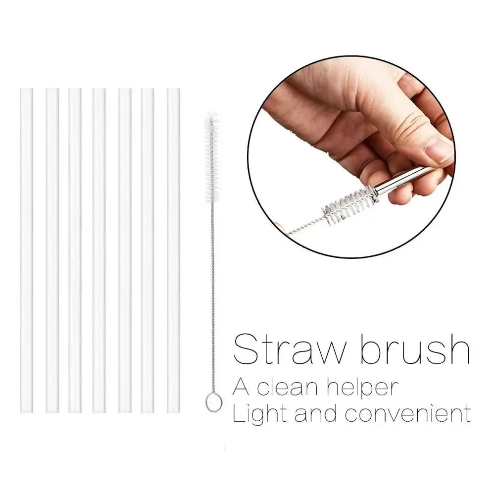 Eco-Friendly Reusable Straw with Cleaning Brush - Durable Plastic Replacement Straw