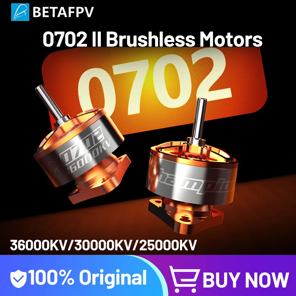 Vue rapprochée des Moteurs Brushless 0702 pour drone FPV Micro, câbles de connexion visibles.