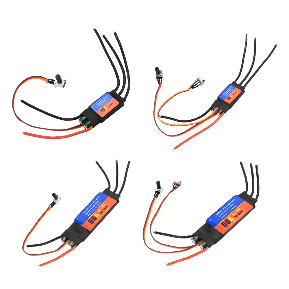 Détail des connexions de l'interrupteur RC 30A 60A One Way Two Way pour voiture radiocommandée, avec fils soudés.