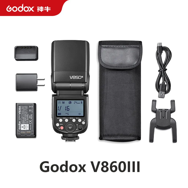 

Вспышка Godox V850III GN60 для камеры, 76 Вт, 2,4 ГГц