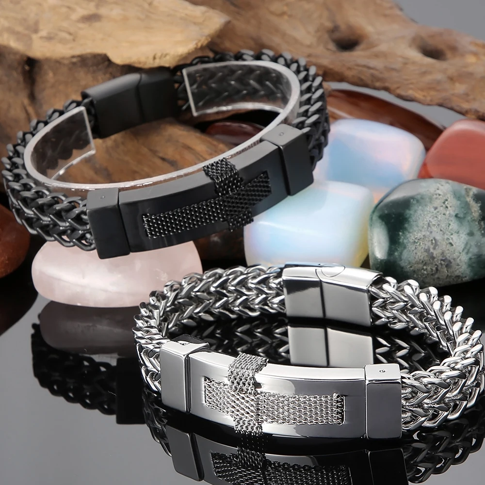 Bangle Bracelet Religious Leather Bracelets Vintage ANKH Cross