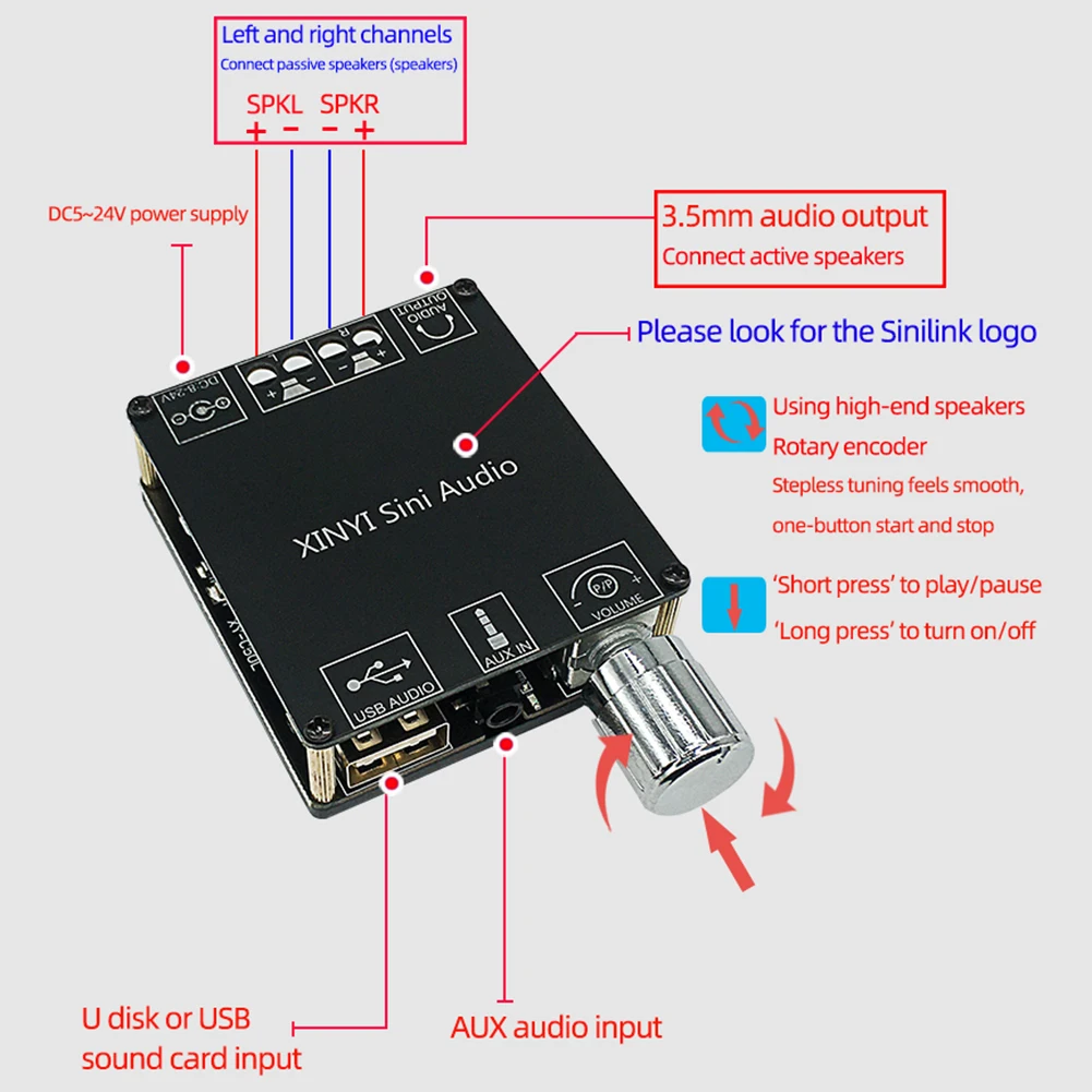 XY-C50L 50Wx2 APP Control Digital Amplifier Stereo Speaker Subwoofer Modulator