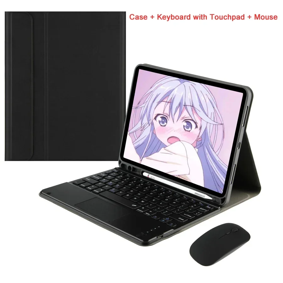 Premium Leather Keyboard Case with Mouse for iPad - Versatile Fit for Multiple Sizes