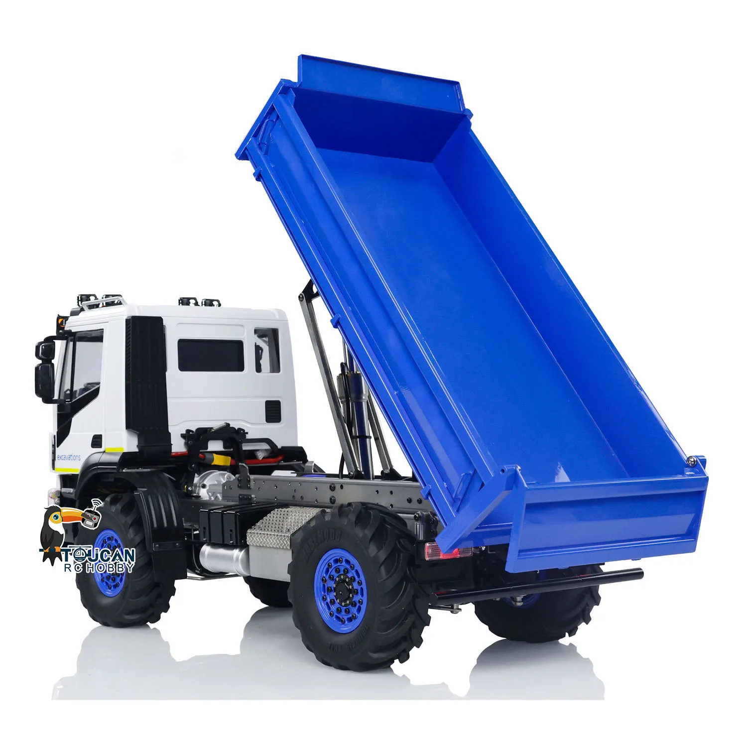 RC Hydraulic 1/14 Metal Dumper Truck 4x4 Remote Control Dump Car Tipper Assembled Painted Model with Sounds Spotlight THZH1820 2
