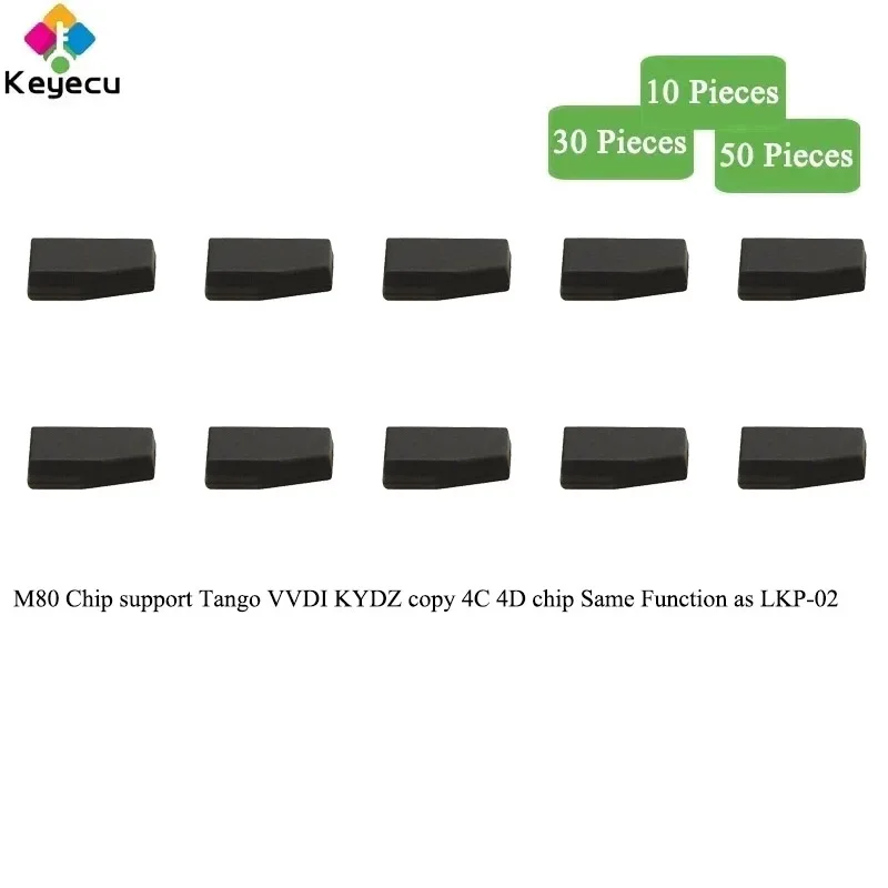 

KEYECU 10 30 50 Pieces M80 Transponder Chip Supported By Tango VVDI KYDZ Copy 4C 4D Chip, The Same Function As LKP-02