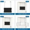 Black Portable 360 Trifold Mirror with Height Adjustable Telescoping Hooks Ideal for Self Hair Cutting Makeup Essential Fordable 5