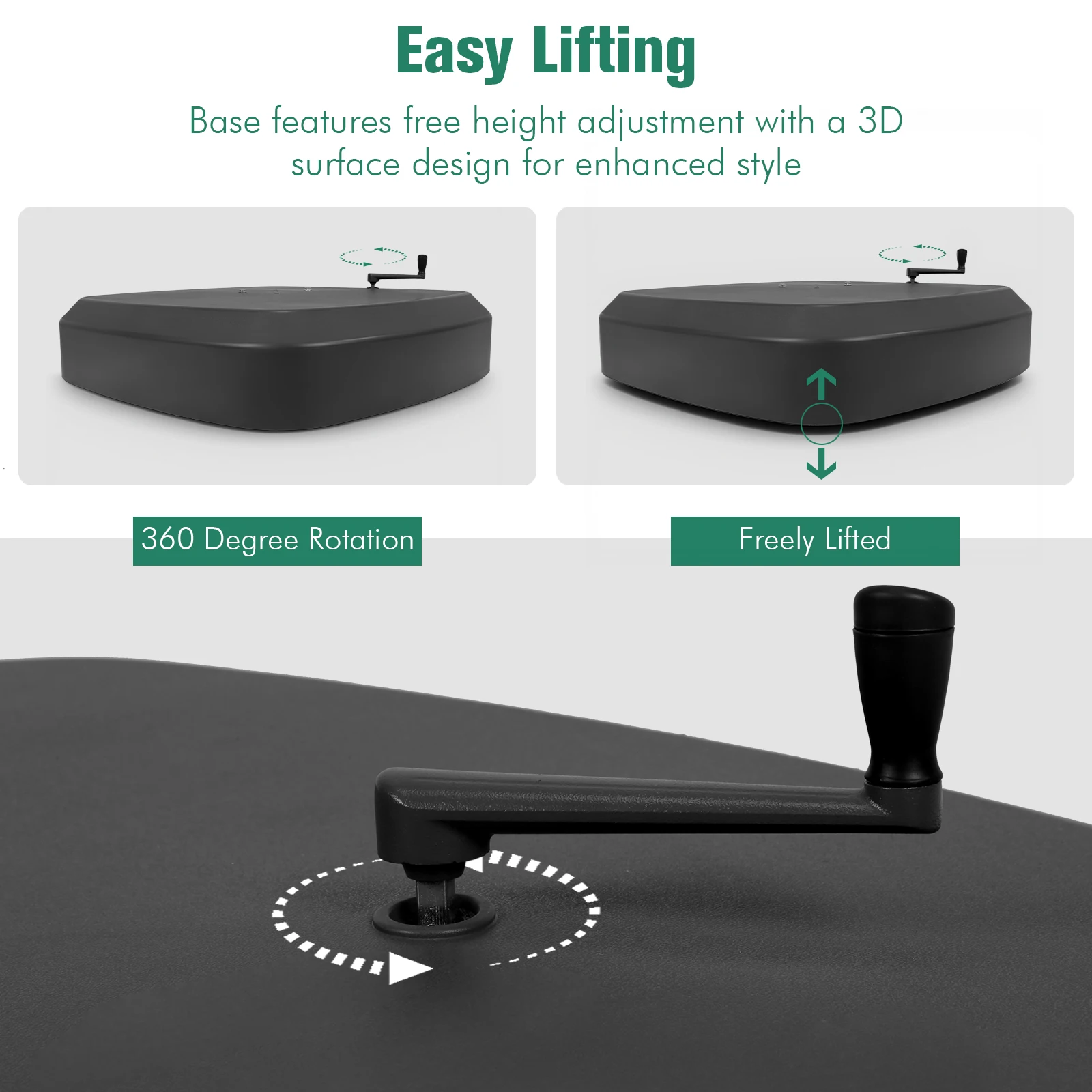 Heavy Duty Outdoor Umbrella Base with Wheels Heavy Duty Patio Umbrella Base for Deck Poolside and Lawn