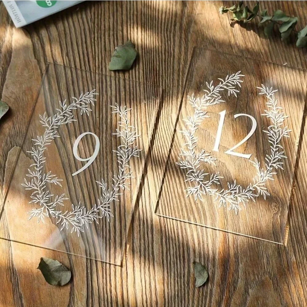 Clear Arch Table Numbers for Wedding, 4x6 Inch Arched Acrylic Table Numbers 1-20 with Acrylic Stands, Clear Arch Tableto