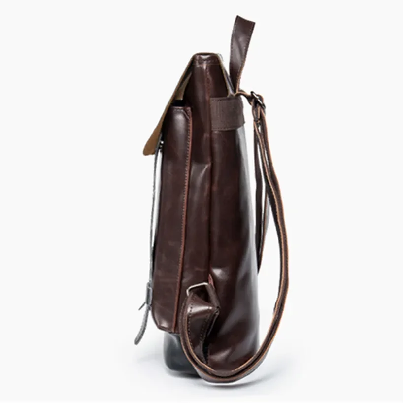 Vintage PU Leather Backpacks Bags For Men Pack Big Capacity Exquisite Crafts Rivet High Travel Child Hit Color School Bag Storag