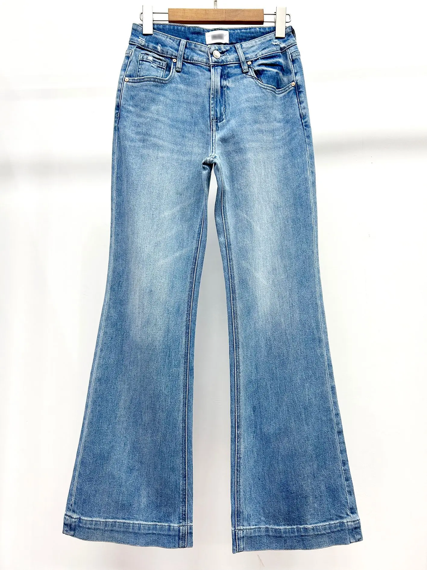24 Spring/Summer New Light Blue High Waist Wide Leg Denim Pants for Women 6