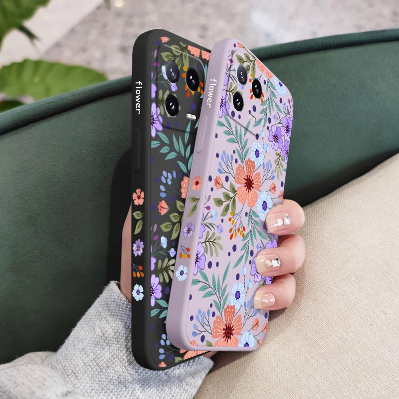 Miss Flower Liquid Silicone Phone Case - Elegant and Durable Protection