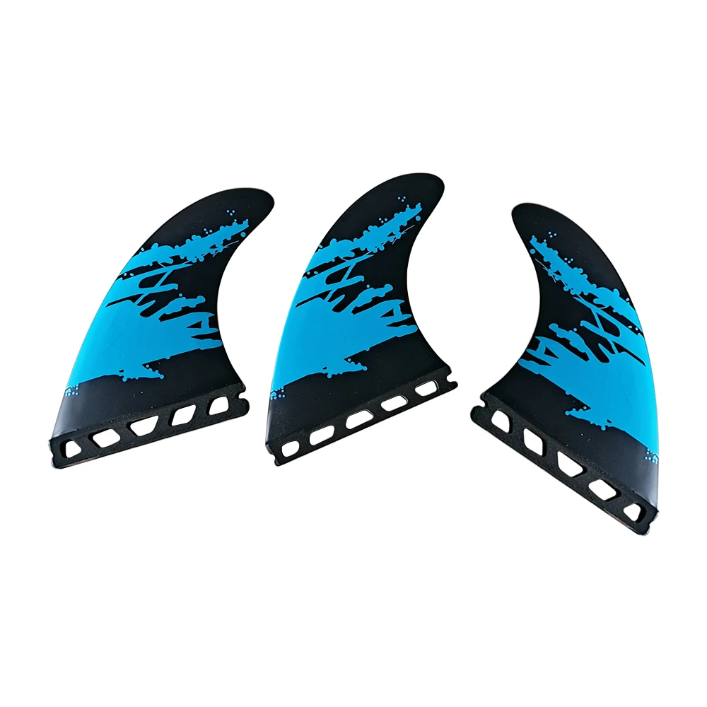 Multi-base surf fins M tri fin set thruster high porformance fiberglass 3 fin blue surfboard fins surfing stabilizer
