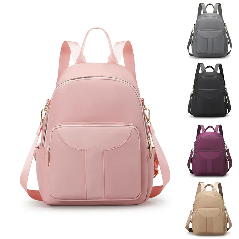 

Female Pack Nylon Women Laptop Backpack Fashion Bagpack Shoulder Back Bag Style Solid Color Backpacks For Girls Bookbag