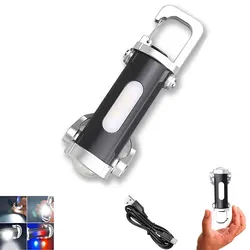 High - Lumen Rechargeable Keychain Flashlight - Versatile 7 - Mode COB Work Light - Fixed focus (1PC)