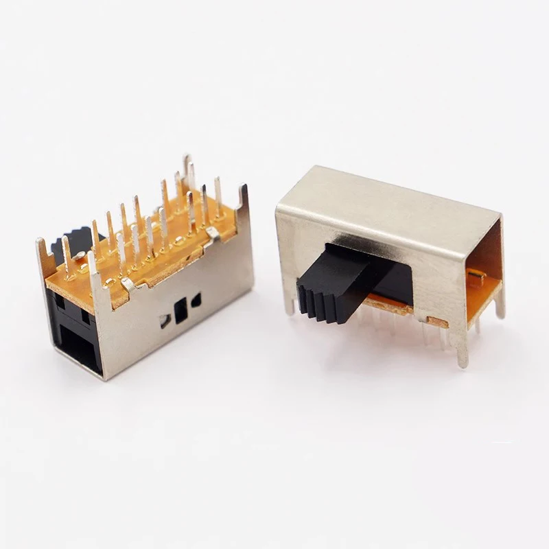 5pcs/lot SK-43D03 Toggle switch 4 fixed feet 16 horizontal sliding audio power amplifier switch 4P3T