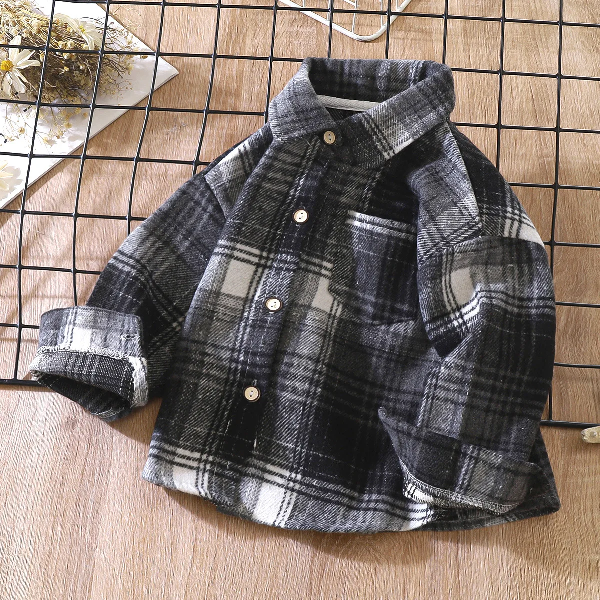 Kids Plaid Long Sleeve Shirt 5