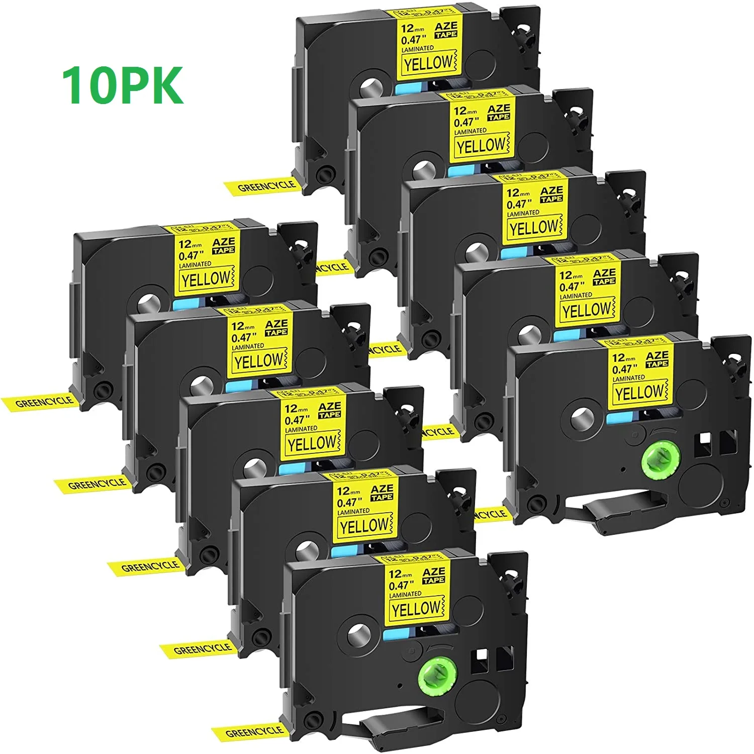 Pacote Compatível com o Irmão Tze631 Tz631 12 mm Preto na Fita Amarela da Etiqueta para P-touch D210 H100 H110 D400 D600 1290 10