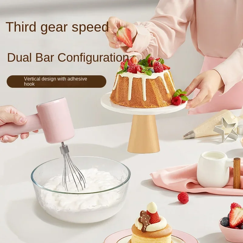 Portable Electric Food Mixer Wireless Hand Blender 3 Gear Speeds High Power Dough Blender Egg Beater Baking Kitchen Mixer Tools 5