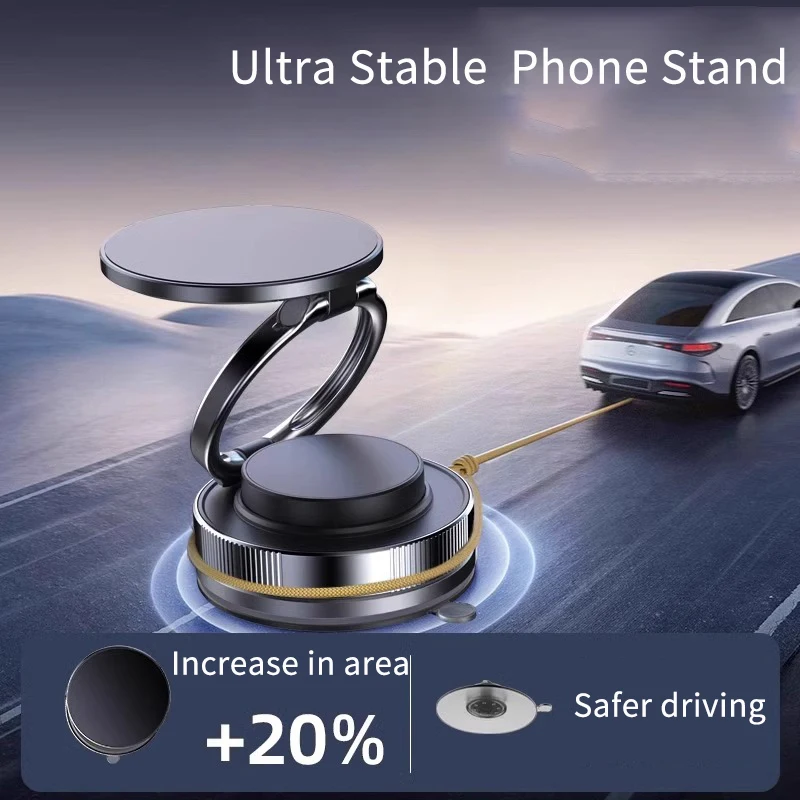 Eary Magnetic Car Phone Holder Mount For Dashboard Foldable With 360 Rotatable 180 Flip Strong Suction Cup Stand Car Accessories