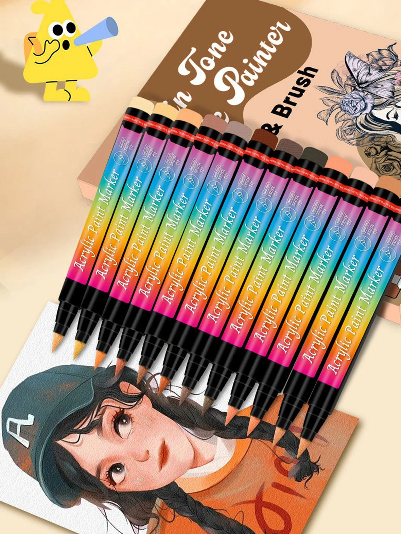 12-48 farben Weichen Kopf Acryl Marker Pen-Set Wasserdicht Split Farbverlauf Kawaii Graffiti Stift Schule Liefert Schreibwaren – Detail 12