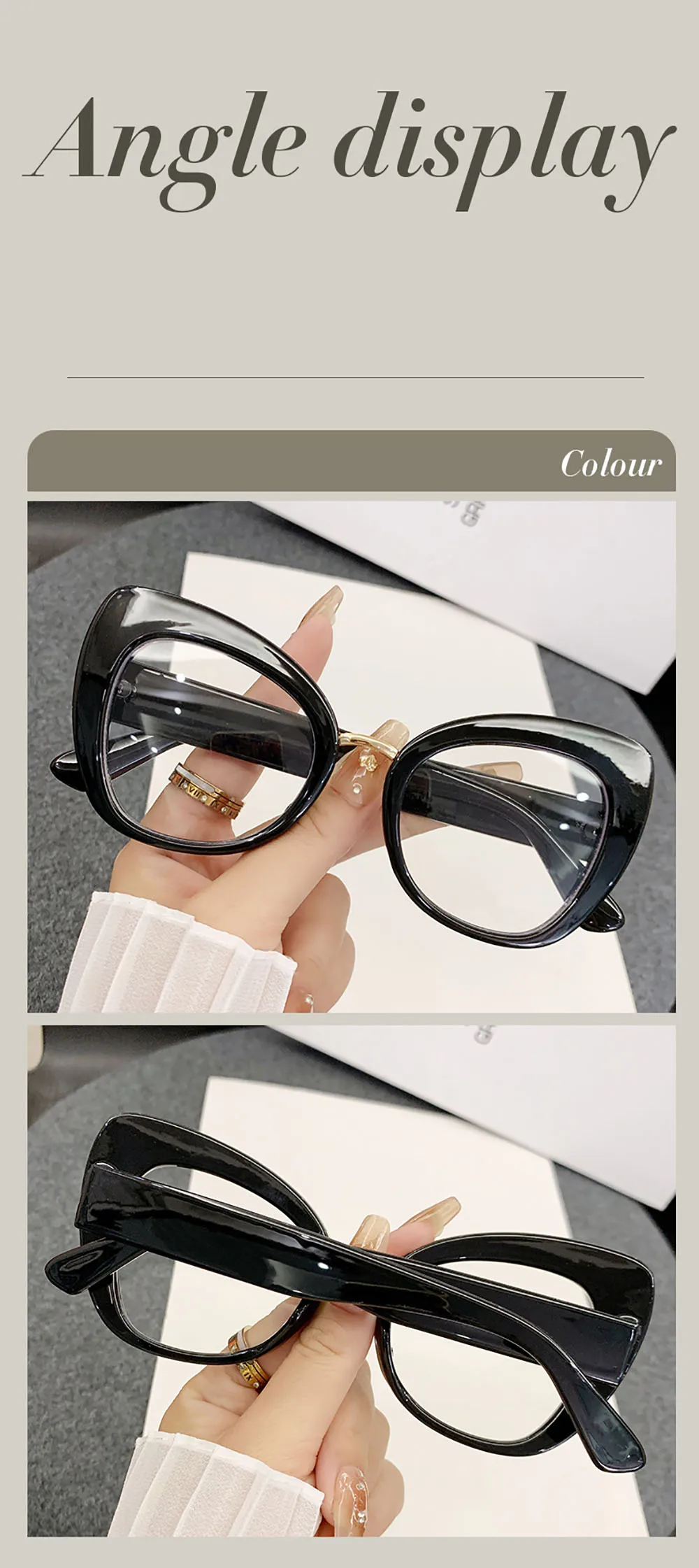 Retro Computer Glasses Uv Anti Blue Light Eyewear Large Frame Glasses Classic Fashion  Eye Glasses For Travel Party Gathering