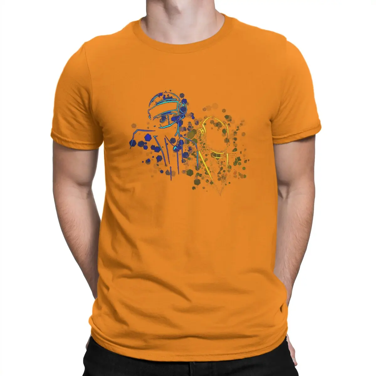 thumbnail image 1 of Camiseta Bangalter para hombre, de algodón, cuello redondo, banda de producción electrónica, manga corta, 1 of 7