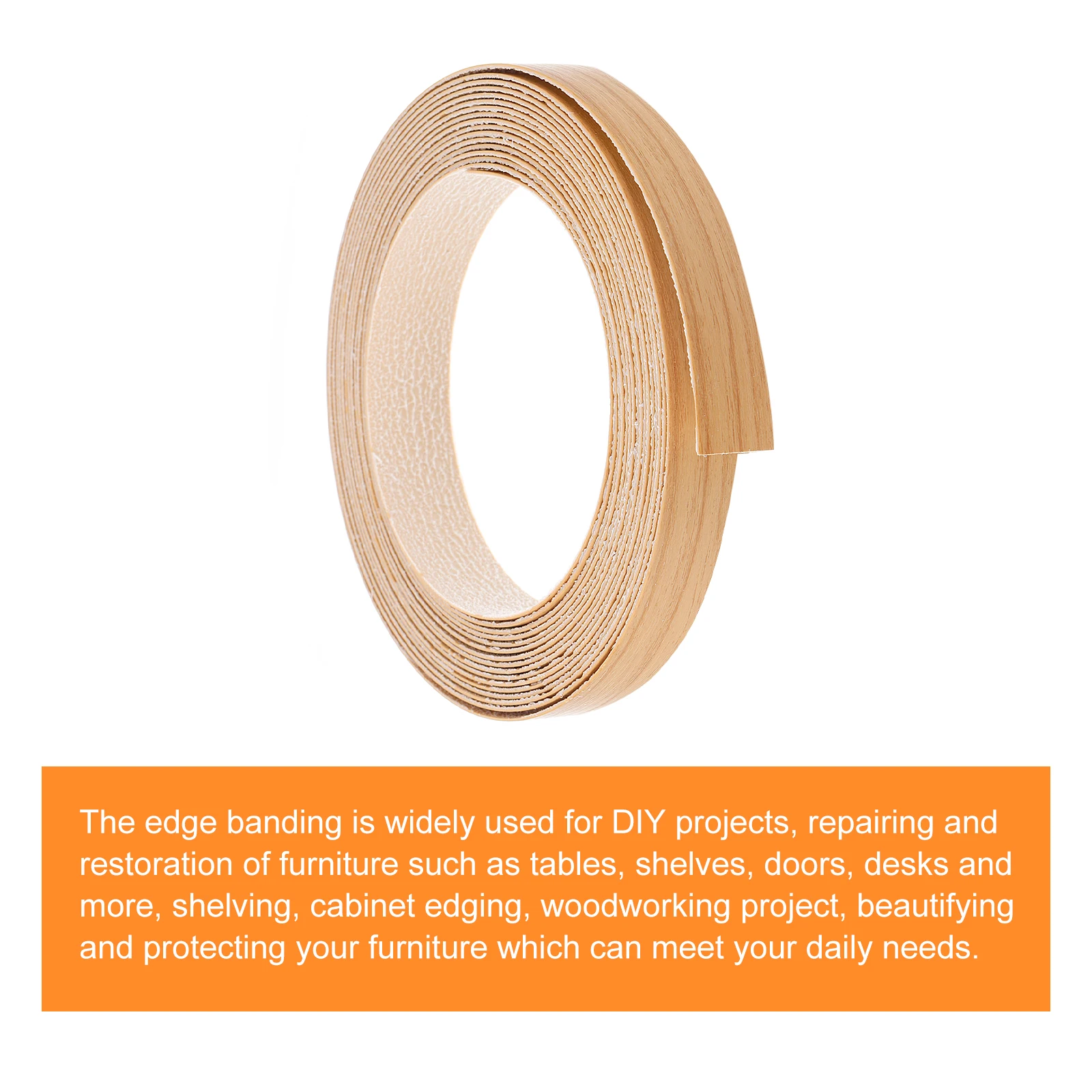 Furniture Edging Tape Decorative Edge Strip Edge Banding 3/7.5/15 Meters 2/2.8/4cm Wide Pre-Glued Flexible Veneer For Cabinet Repair Furniture Table