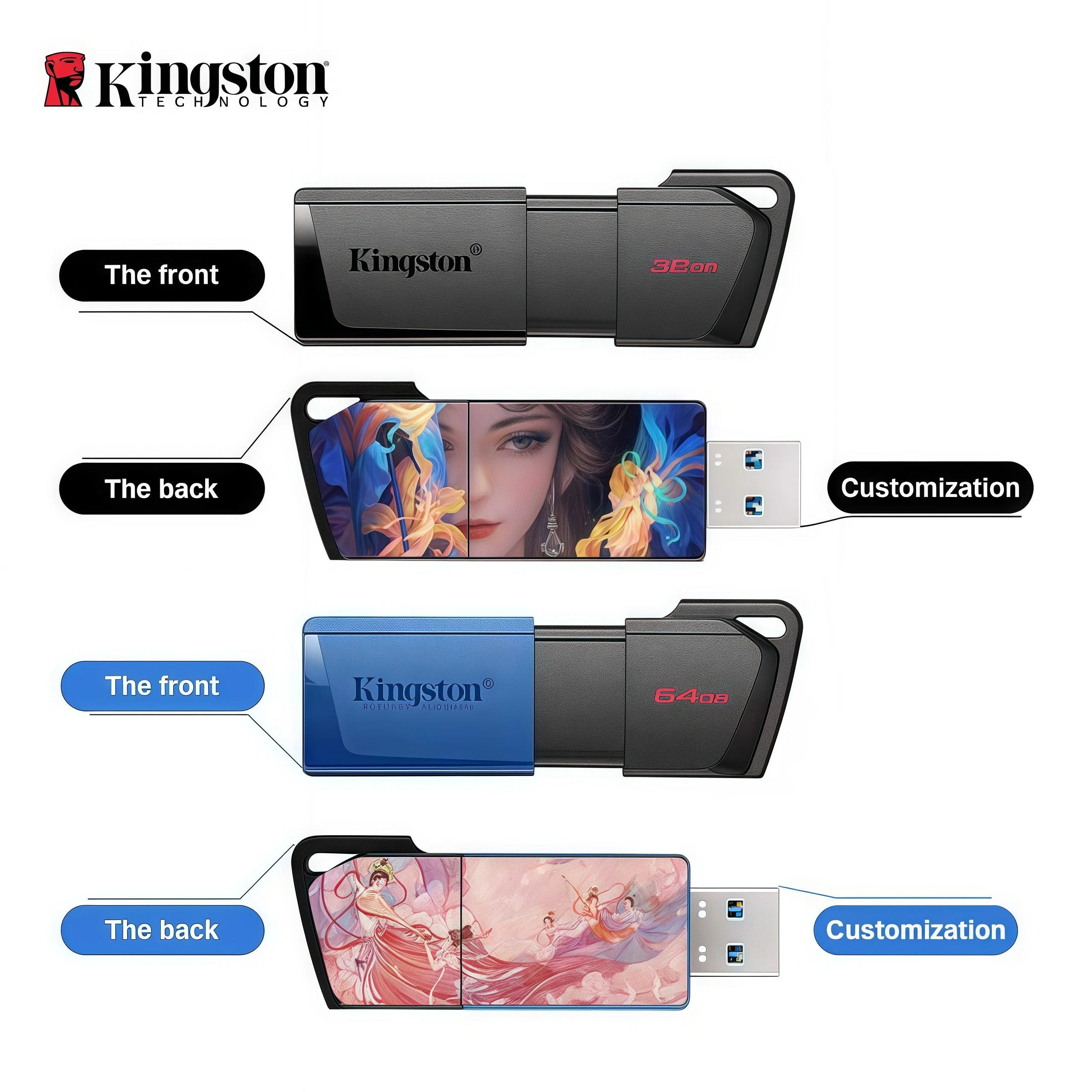킹스톤 DTXM 64GB/128GB/256GB USB 3.2 고속 ? ? 맞춤형 접이식 USB 플래시 드라이브 USB 펜 드라이브 메모리 스틱