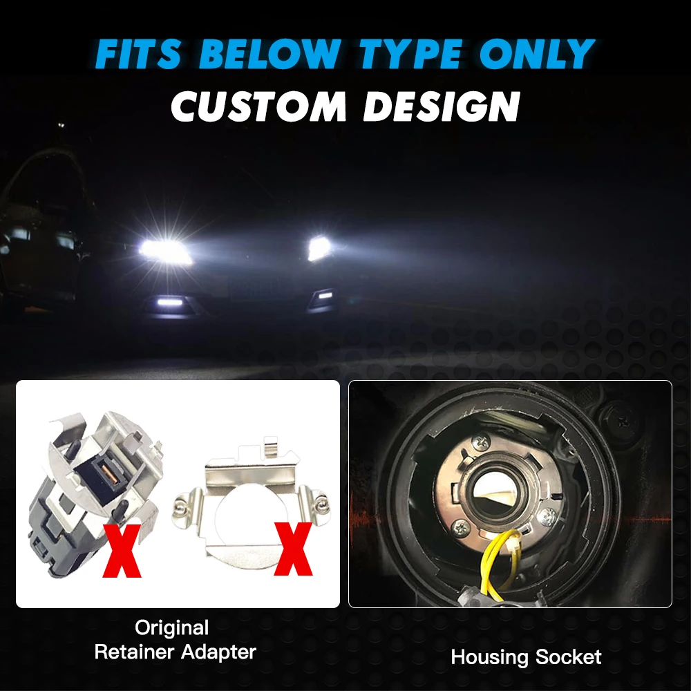 Bevinsee H7 LED Headlight Bulbs 60W 10000LM 6000K H7 LED Lamp for Volkswagen VW MK6 JETTA, for NISSAN QASHQAI, BMW X5 12V