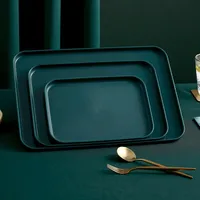 Nordic Style Food Storage Tray Rectangular Shallow Plate Creative Fruit Bread Barbecue Pastry Dishes Kitchen Utensil 1