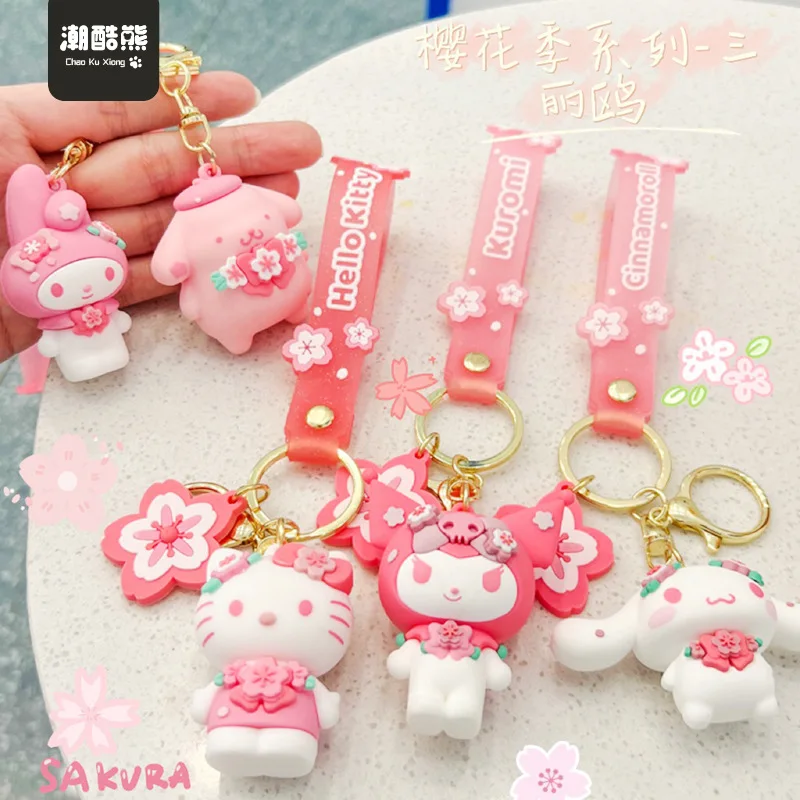 Wholesale Cute Kawaii Mymelody Kuromi Cinnamoroll Pompom Purin Charm Hello  Kitty Sanrio Keychain PVC Cartoon Key Ring for Girls Pendant Keychain -  China Key Chain and Keychain price