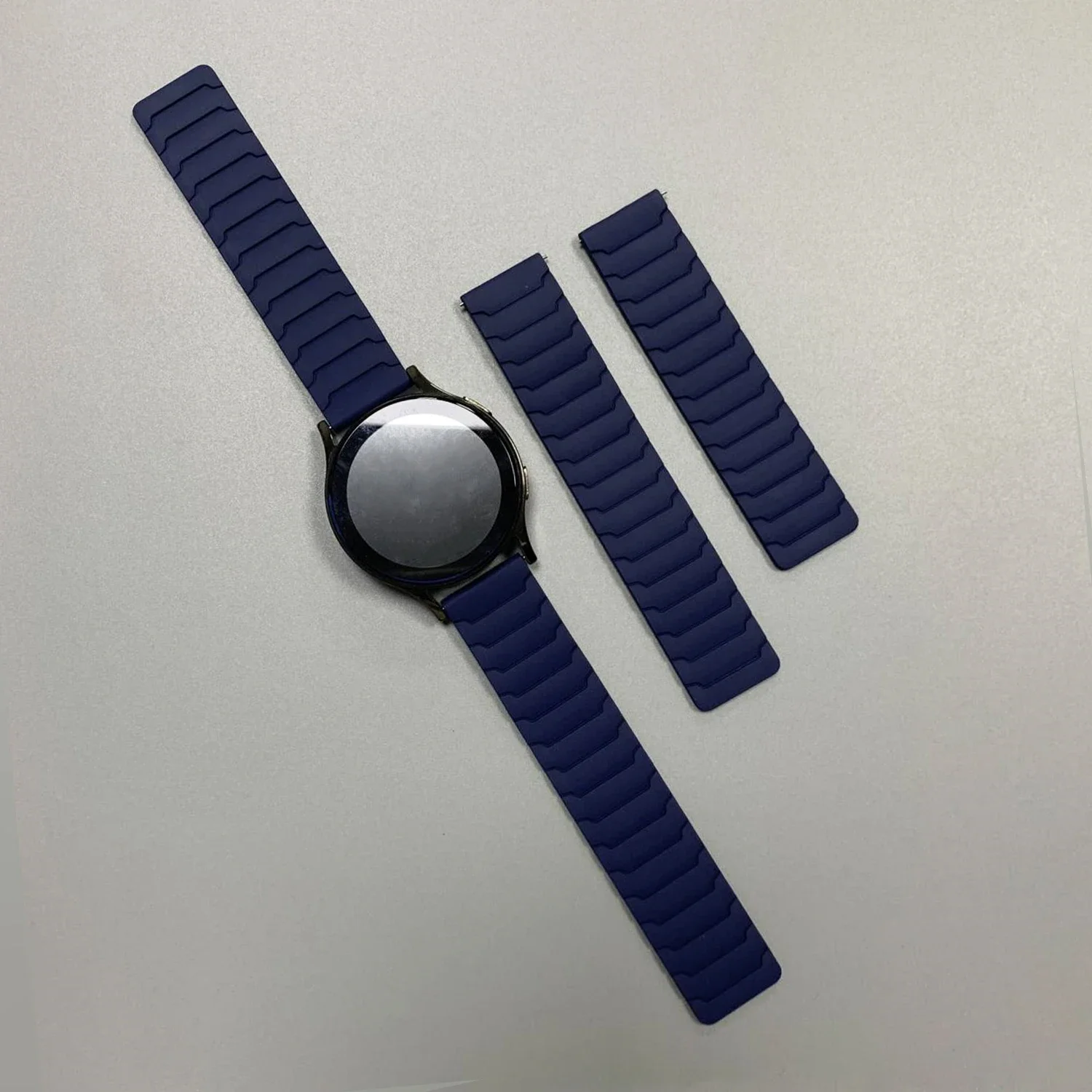 Magnetic Silicone Loop Watch Strap, 22mm/20mm Band Bracelet
