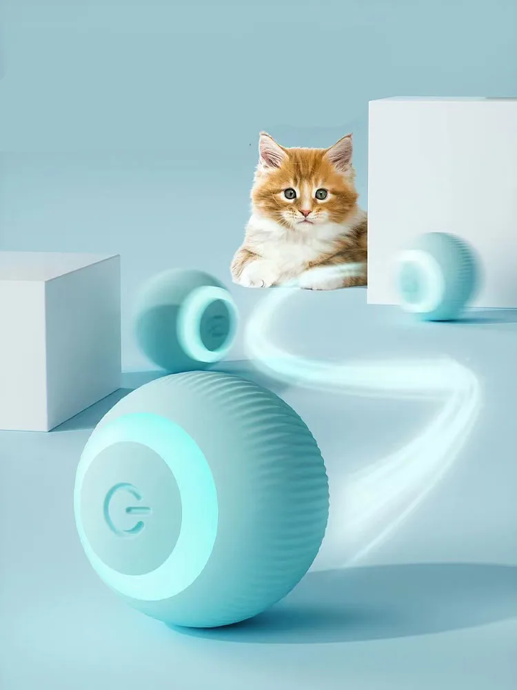 Cat Toys Electric Cat Ball Toys Automatic Rolling Smart for Cats Training Self-moving Kitten for Indoor Interactive Playing