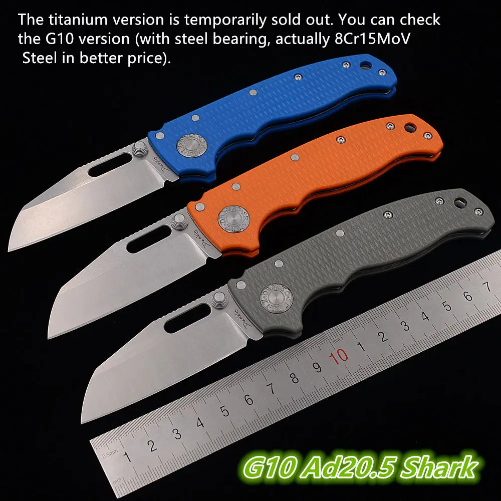 Jufule 2022 Ad20.5 Shark Ceramic Bearing Titanium Handle D2 Mark Aus10a