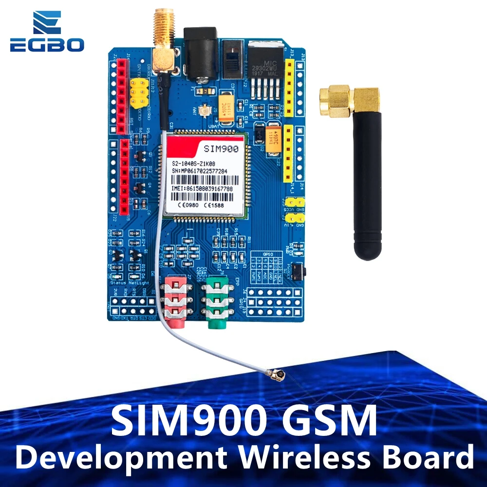 EGBO SIM900 850/900/1800/1900 MHz GPRS/GSM Development Board Modul Kit für Arduino