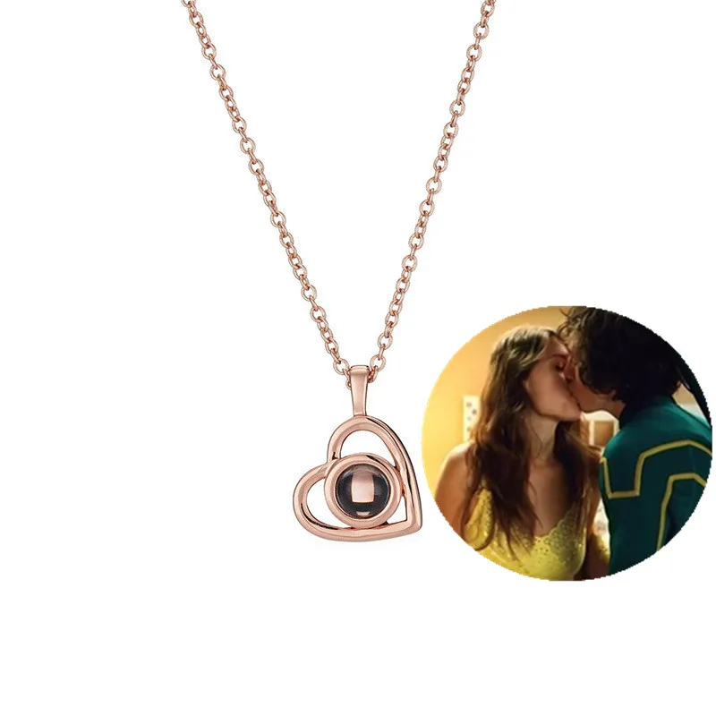 

Customized Photo Projection Necklace Mother's Day Mum Gift Lover Personalized Picture Name Memory Heart Jewelry Birthday Gifts