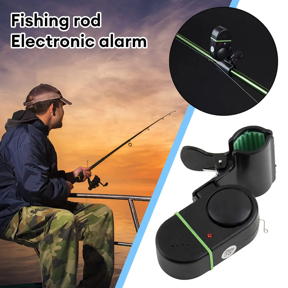 1/2pcs Fishing Alarm Fish Bite Lure Alert Alarm Sound Bell LED Light Indicator Clip-on Fishing Rod Outdoor Buzzer Fishing Tool